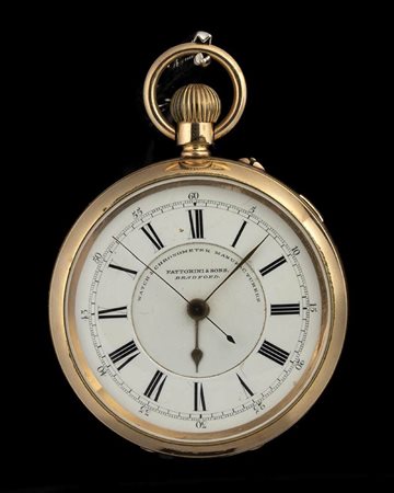 Orologio da tasca inglese, cronografo 1/5 centre seconds – fine XIX secolo, FATTORINI & SONS