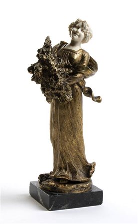 Scultura Art Déco francese
in bronzo e avorio -
1910 circa, scultore
DOMINIQUE ALONSO
