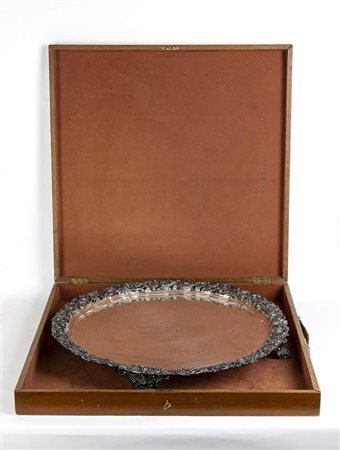 Imponente salver inglese  - Londra 1921-1922, maestrI argentieri CATCHPOLE & WILLIAMS