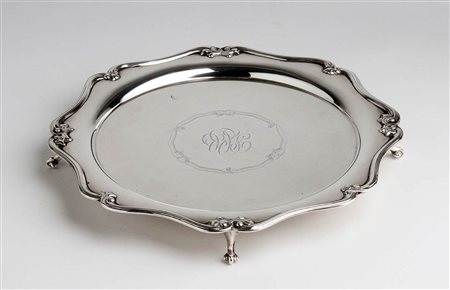 Salver edoardiano inglese in argento - Sheffield 1905, maestri argentieri ROBERT & BELK