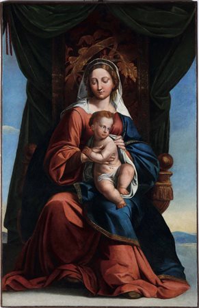 Scuola del XIX secolo, Madonna in trono con Bambino