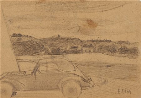 Giacomo Balla "Studio sul Tevere; parte del trittico sul Tevere" 1942 ca. 
matit