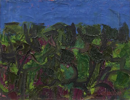 Ennio Morlotti "Ulivi a Bordighera" 1964
olio su tela
cm 43x56
Firmato in basso