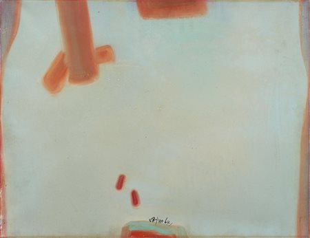 Ho Kan "Senza titolo" 1964
olio e tecnica mista su tela
cm 50,5x65,5
Firmato e d