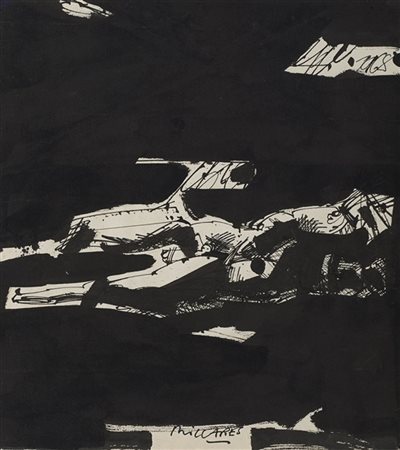 Manolo Millares "Hombre caido" 1968
gouache e tecnica mista su carta
cm 37x33
Fi