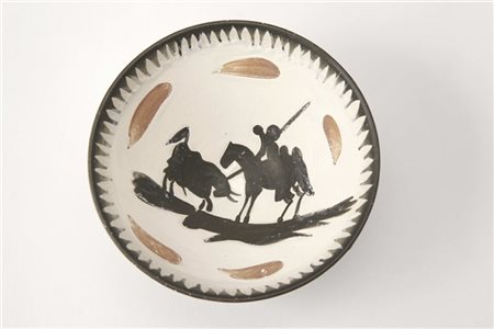 Pablo Picasso "Picador" 1955
ceramica parzialmente smaltata
diam. cm 12,5; h cm,