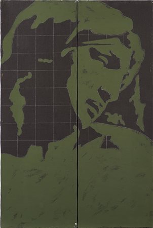 Tano Festa "Da Michelangelo" 1976
acrilico su tela (due tele cm 60x20 cad.)
cm 6