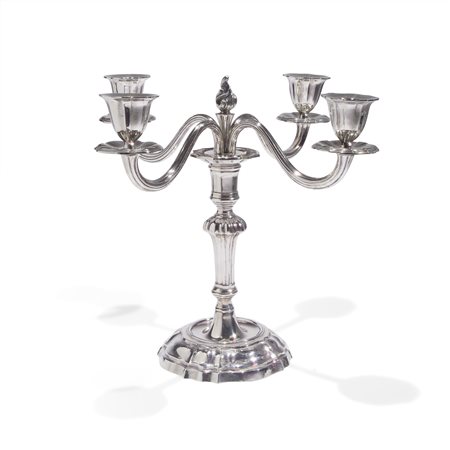 Candelabro in argento quattro fuochi, Buccellati, prima metà del XX secolo