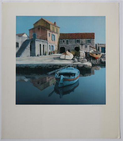 Mihanovic Zvonimr "Fishing Village" 1986
litografia a colori
cm 75x65
Firmata e