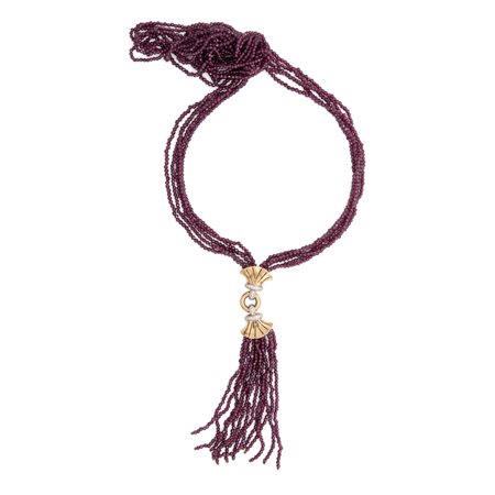  
Collana in rubellite, oro e brillanti 
 cm 85