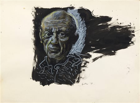 Renato Guttuso, Ritratto di Pablo Picasso, 1973