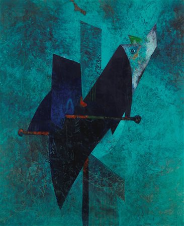 Gianni Dova, Figura sul trespolo, 1973