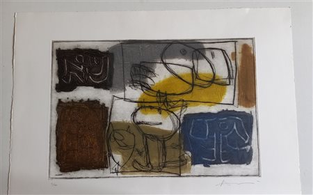 Asveri Gianfranco (1948) - Graffiti - puntasecca e carborundum a 4 colori...