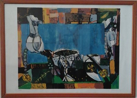 Cassinari Bruno (1912-1992) - Litografia a colori cm.50x70 in cornice...