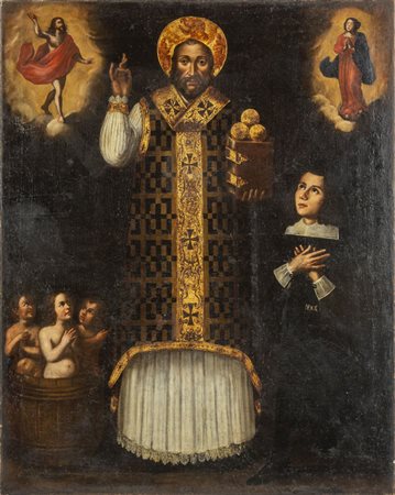 Antonio Marullo "San Nicola da Bari" olio 