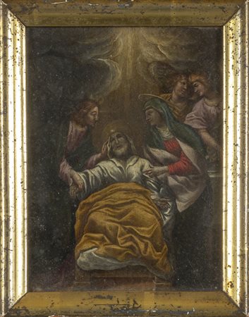 "Il transito di San Giuseppe" olio su rame<br>cm. 