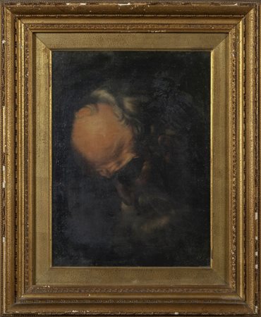 "Testa di vecchio" olio, fine sec.XVII<br>cm. 