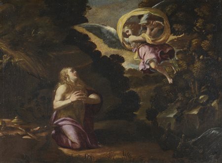 Scuola italiana del XVII secolo La Maddalena Olio su tela, in cornice cm. 44x59