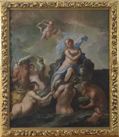 Scuola fiamminga del XVII secolo Trionfo di Galatea Olio su tela, in cornice...