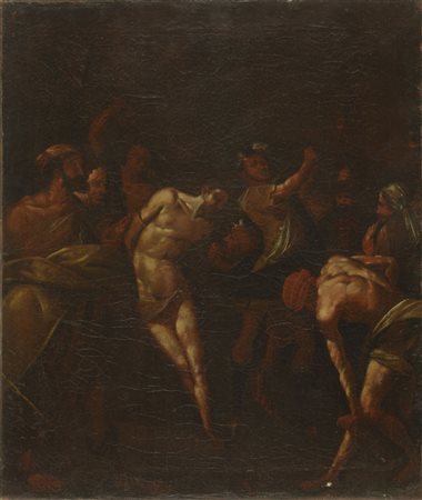 Scuola italiana del XVII secolo Cristo fustigato Olio su tela cm. 71x59,5