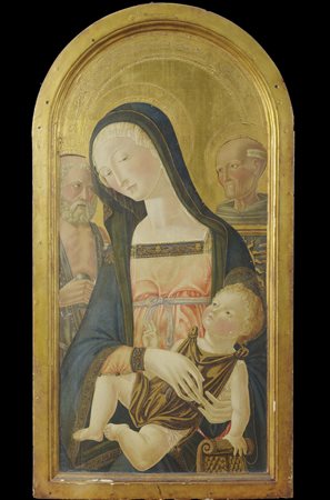 Icilio Federico Joni (Siena 1866 - 1946) Madonna col Bambino, San Girolamo e...