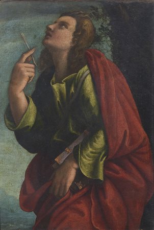 Scuola toscana del XVI secolo S. Giovanni Evangelista Olio su tela cm. 89x62