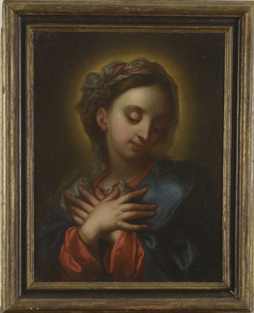 Scuola italiana del XVII secolo Madonna Olio su tela, in cornice cm. 53,5x41