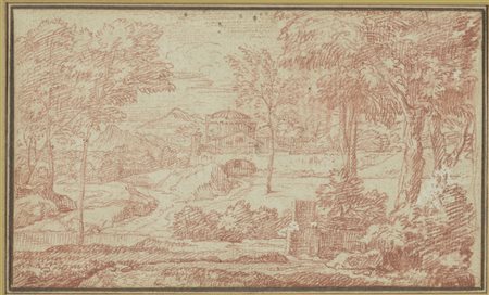 Giovanni Francesco Grimaldi [attribuito a] (Bologna, 1606 - 1680) Paesaggio...