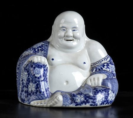 BUDAI IN PORCELLANA ‘BIANCO E BLU’