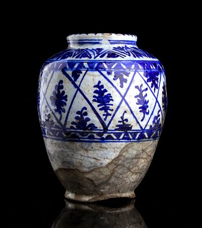 VASO IN CERAMICA ‘BIANCO E BLU’