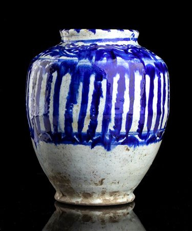 VASO IN CERAMICA ‘BIANCO E BLU’