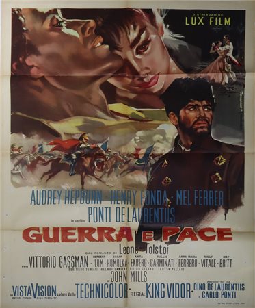 Manifesto cinema due fogli '''Guerra e pace'', 1956