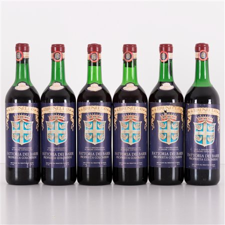  
Lotto di 6 bottiglie Brunello di Montalcino Fattoria dei Barbi 1969
 