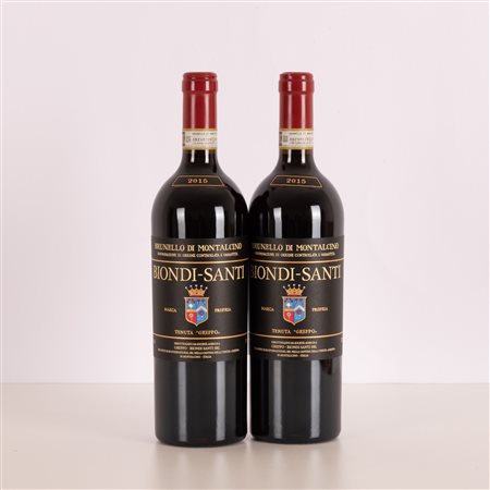  
Lotto di due bottiglie di Biondi Santi Brunello di Montalcino 2015
 