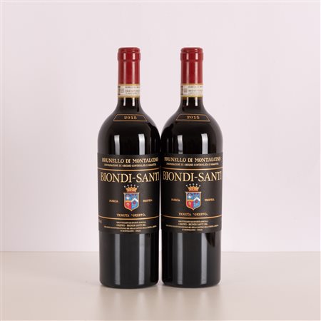  
Lotto di due bottiglie di Biondi Santi Brunello di Montalcino 2015
 