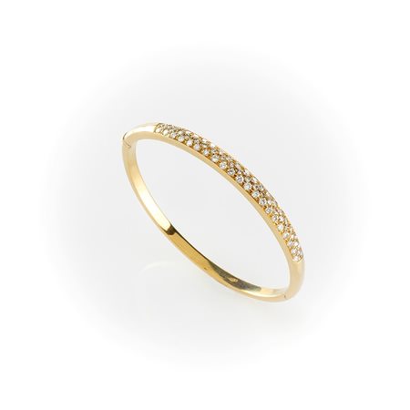 Bracciale rigido in oro 18 kt con diamanti taglio brillante