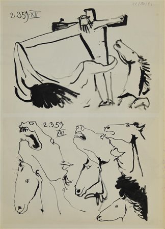 D'apres Pablo Picasso SENZA TITOLO stampa, cm 37,5x27