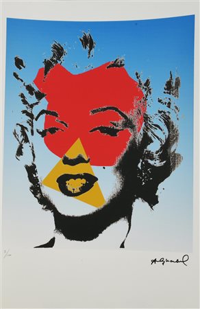 Andy Warhol MARILYN litografia su carta Arches, cm 57x38; es. 3/100 firma in...