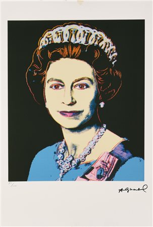 Andy Warhol QUEEN ELIZABETH II OF THE UNITED KINGDOM litografia su carta...