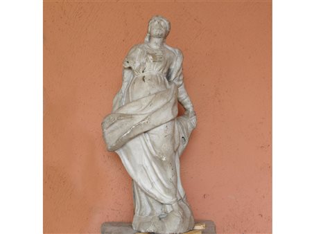 Scuola veneta XVIII secolo Madonna Marmo Mancanze e rotture Altezza 59 cm