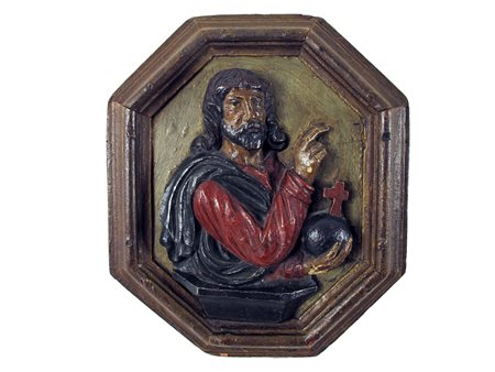 Francia XVII secolo Cristo Legno policromo Misure 31x26 cm
