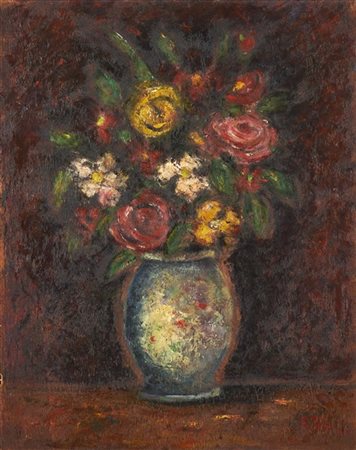 Arturo Tosi "Vaso di fiori" 
olio su tavola (cm 50x39,5)
Firmato in basso a dest