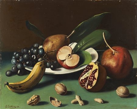 Gregorio Sciltian "Composizione con melograni e banana" 1938