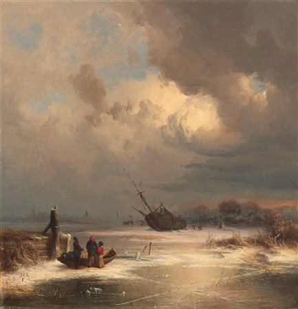 Dietrich Langko "Cantiere navale sul ghiaccio" Munchen 1854
olio su tela (cm 46x