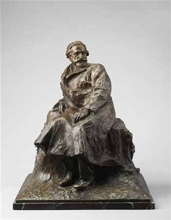 Alessandro Laforet "Giuseppe Verdi" 
scultura in bronzo (h cm 52) poggiante su b