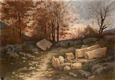 Arnoldo Soldini "Paesaggio autunnale" 
olio su tela (cm 82x116)
Firmato in basso