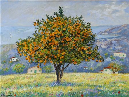 Michele Cascella "Arancio" olio su tela (cm 72x98)Firmato in basso a sinistra