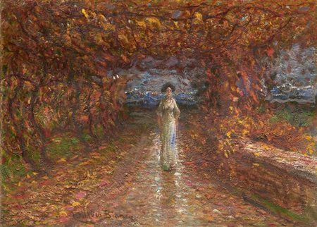 Angelo Dall'Oca Bianca "Sinfonia dell'Autunno" 
olio su tela (cm 35x49)
Firmato