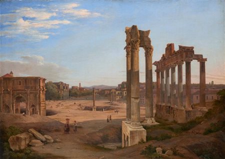 Gaspare Gabrielli "Fori Imperiali a Roma nel 1823" 
olio su tela (cm 67x96)
Sigl