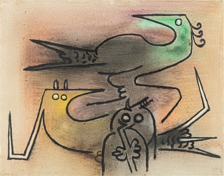 Wifredo Lam (Sagua la Grande 1902-Parigi 1982)  - Senza titolo, 1973